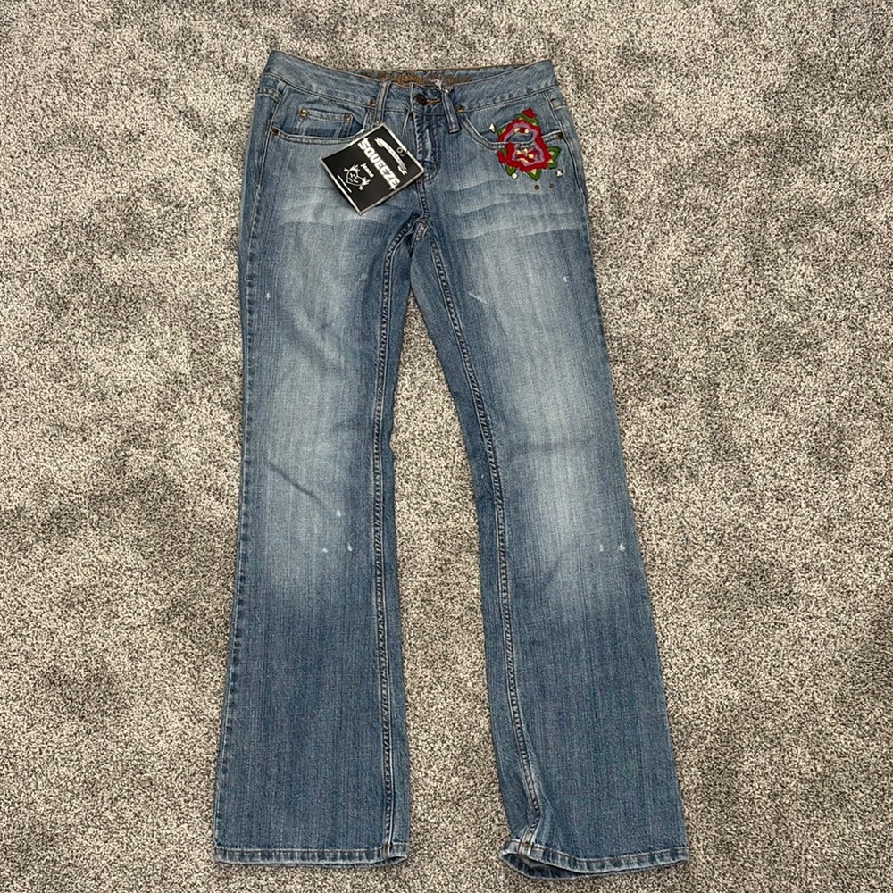 Embroidered Blue Jeans